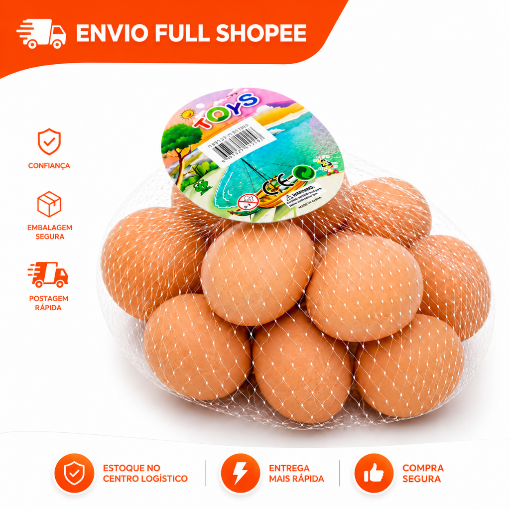 Kit Ovos Caipiras Falsos De Plástico Galinheiro Para Indez Galinha Ovo Falso Brinquedo