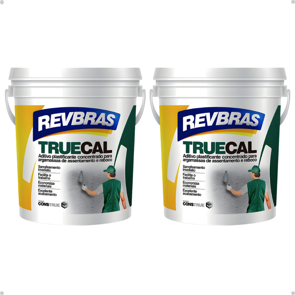 Kit 2 Truecal Aditivo Impermeabilizante Reboco Argamassa Concreto Construção 5l Revbras