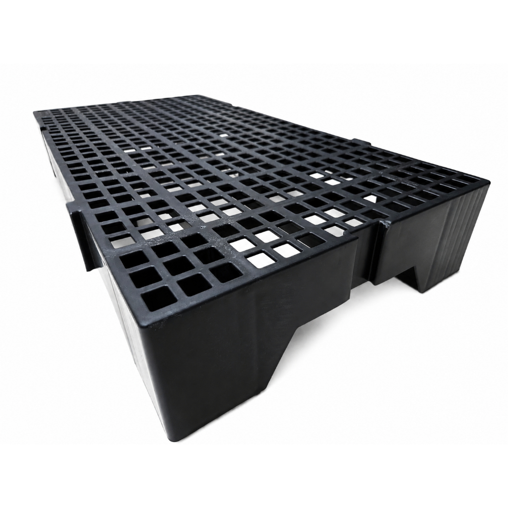 Estrado Vazado 82x41 Plástico Palete Modular 41x82x13 Preto Reforçado