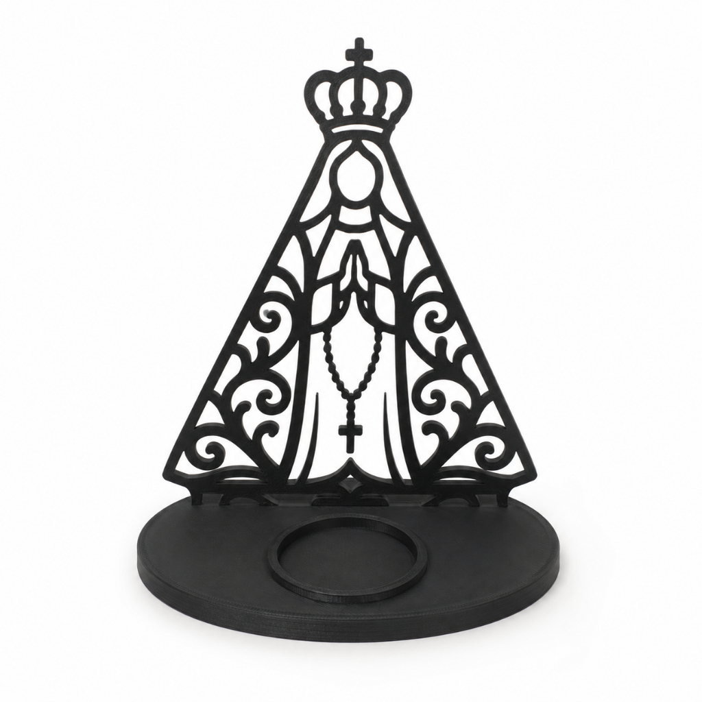 Porta-Vela Nossa Senhora Aparecida para Vela LED Altar Decorativo Presente Religioso