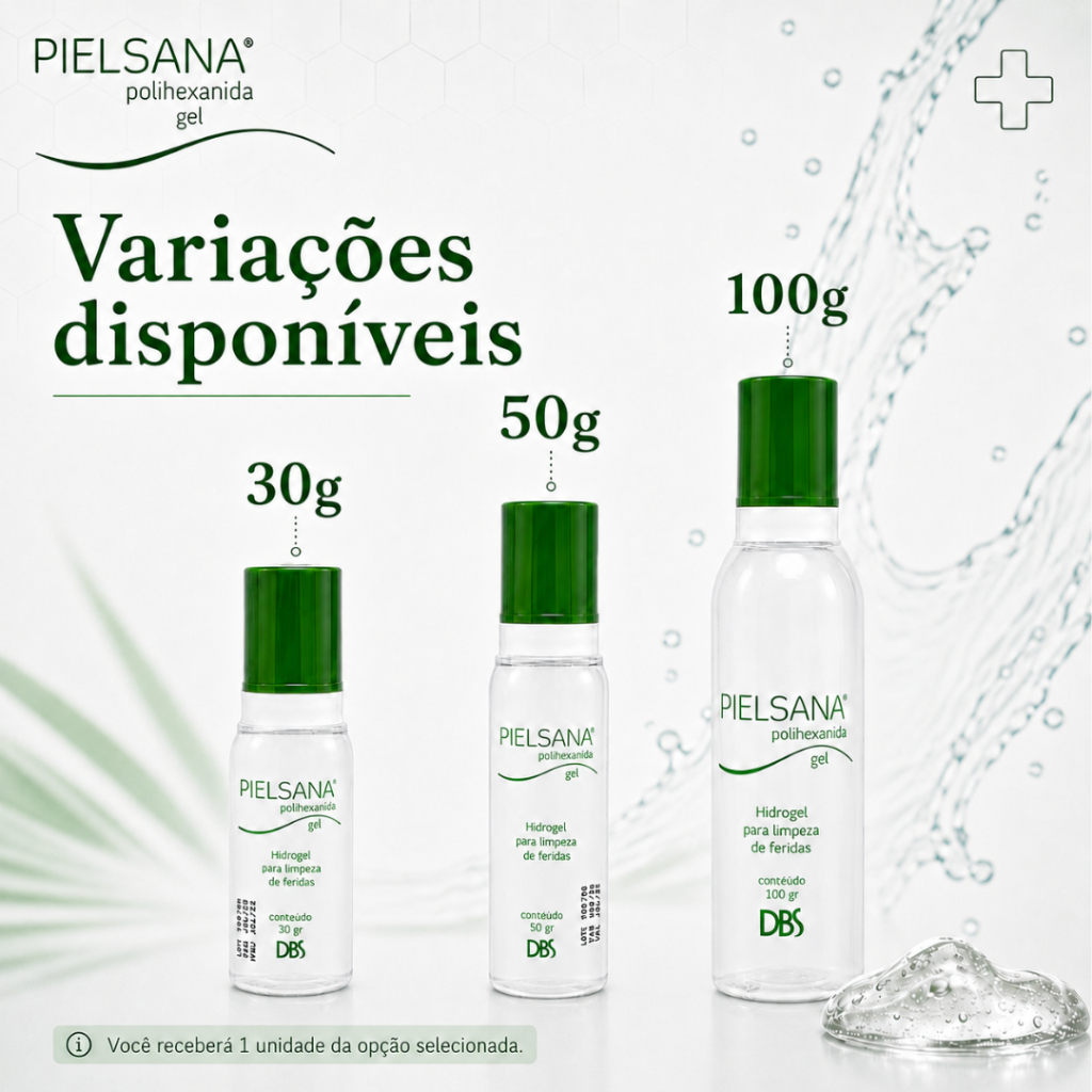 Hidrogel Para Limpeza De Feridas Polihexanida Gel Phmb 30g, 50g ou 100g Gel Cicatrizante Hidratante - Pielsana — imagem 2 de 2