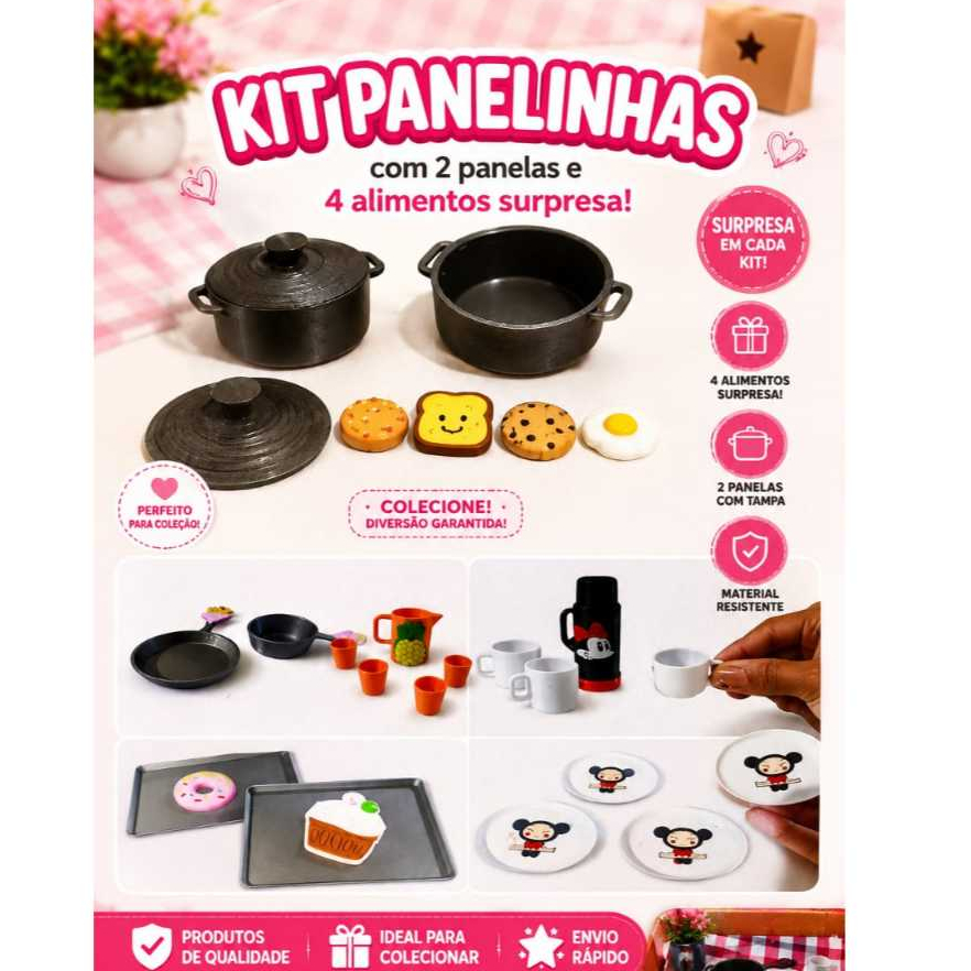 Mini objetos Boneca Bonequinhas panela panelinhas Brinquedos De Comida Supermercados Lanches Bebidas Garrafas Forma