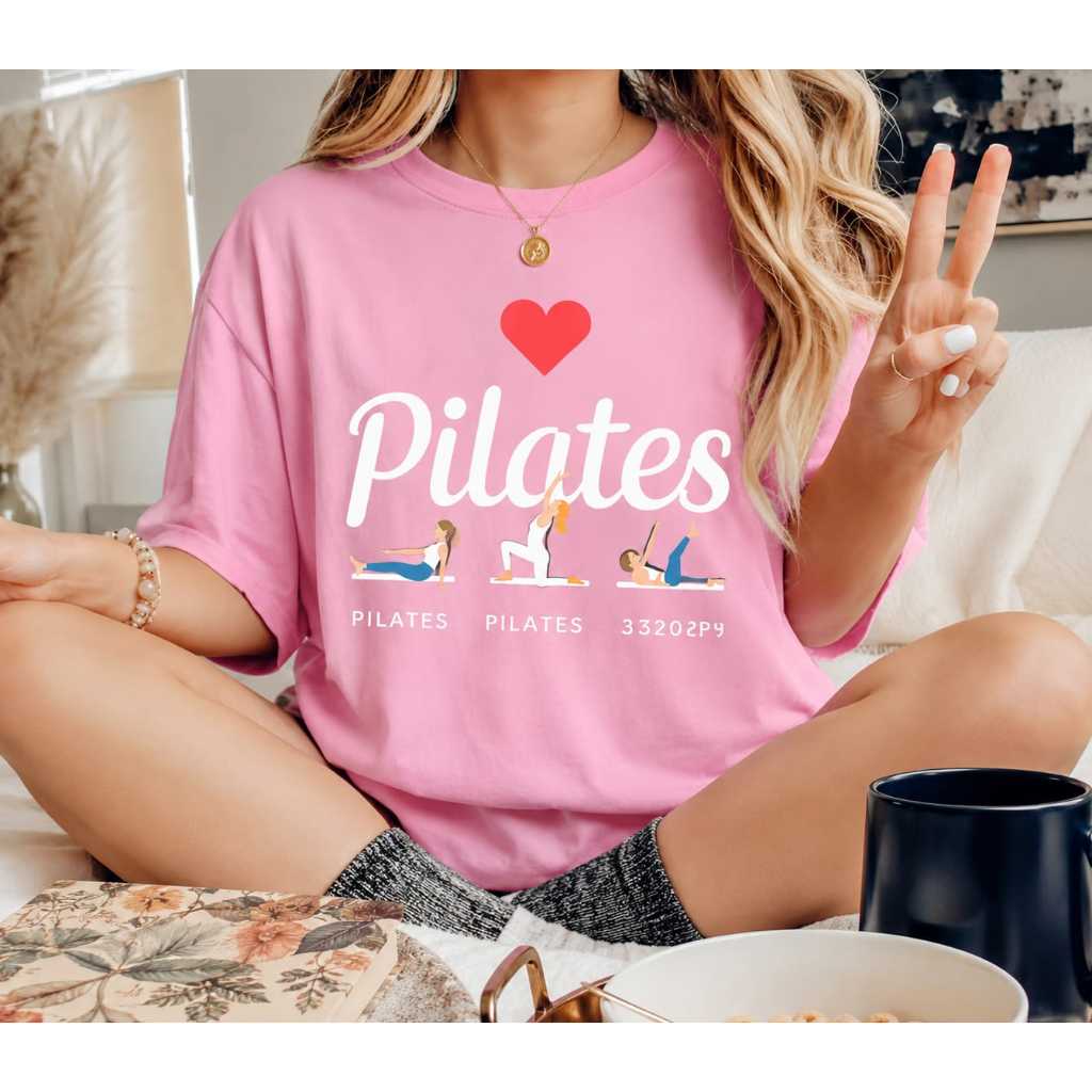 Camiseta Feminina 100% Algodão Confortável Estampada Especial Modelo: Pilates - Promoção Especial