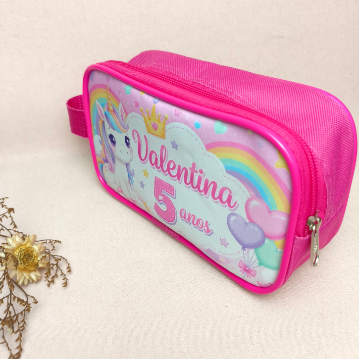 KIT Bolsinha lembrancinha de festa personalizadas de aniversário vários temas menino menina necessaire