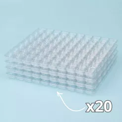 20 Placas Berço de Acetato para Doces - 100 cavidades de 3,5cm x 3,5cm - Assk - Rizzo