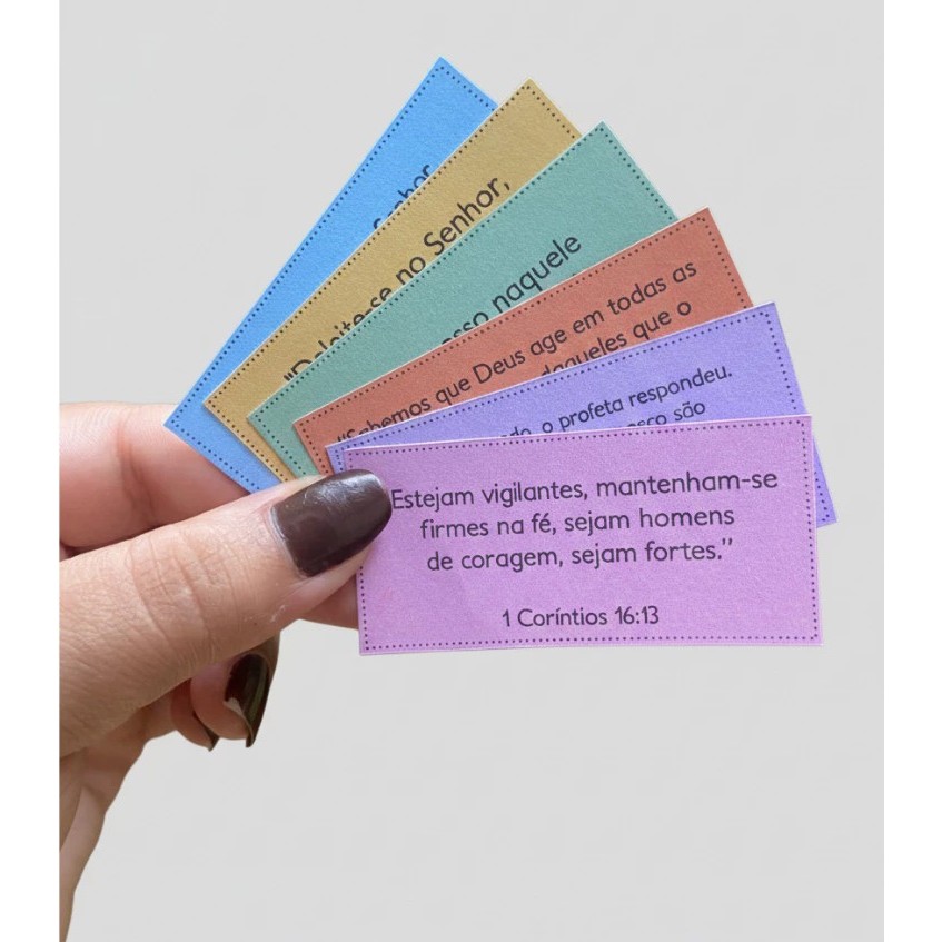 Kit 324 Versículos Bíblicos Coloridos Lembrancinha para Caixa de Promessas Bençãos Miolo de Promessas