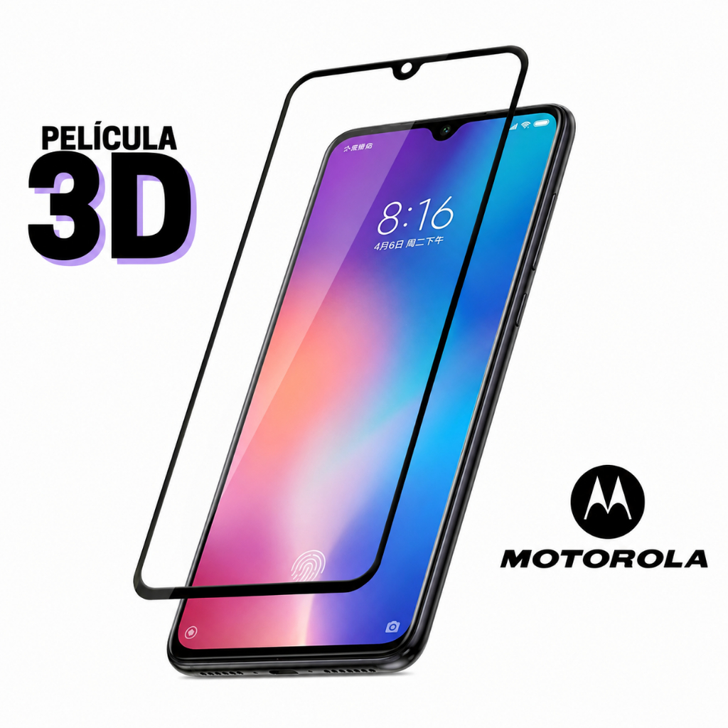 Kit 3 Películas 3D 9H Vidro Temperado Para Motorola Moto G E Edge Proteção Tela Antirrisco Protetor Frontal Celular
