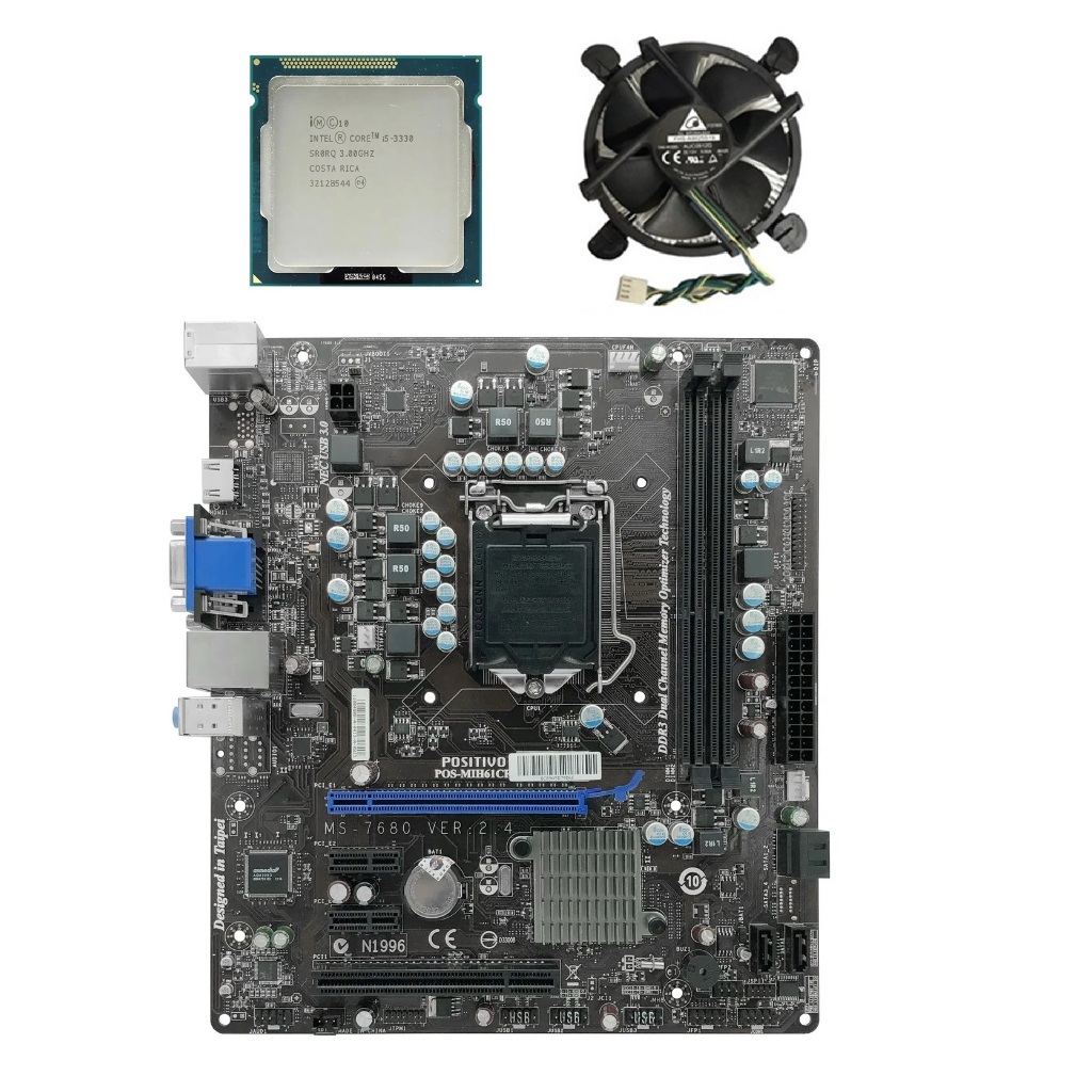 Kit i5 + Placa Mãe LGA1155 Chipset H61 + Processador intel i5-3330 3.30Ghz Intel DDR3 expansível até 16GB