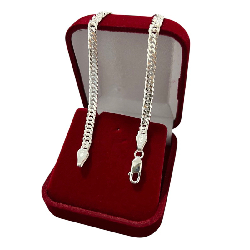 Pulseira Masculina Prata 925 Legítima Elo Duplo 4mm Maciça 21cm Original