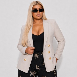 Blazer Feminino Longo Sobretudo Alfaiataria Social Plus Size Blazer PLus Size Blazer Longo