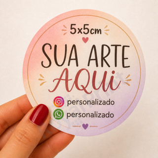 Adesivo Personalizado 5x5cm | Recorte Eletrônico E Impermeável | Envio em 24h Da Sua Imagem Logo