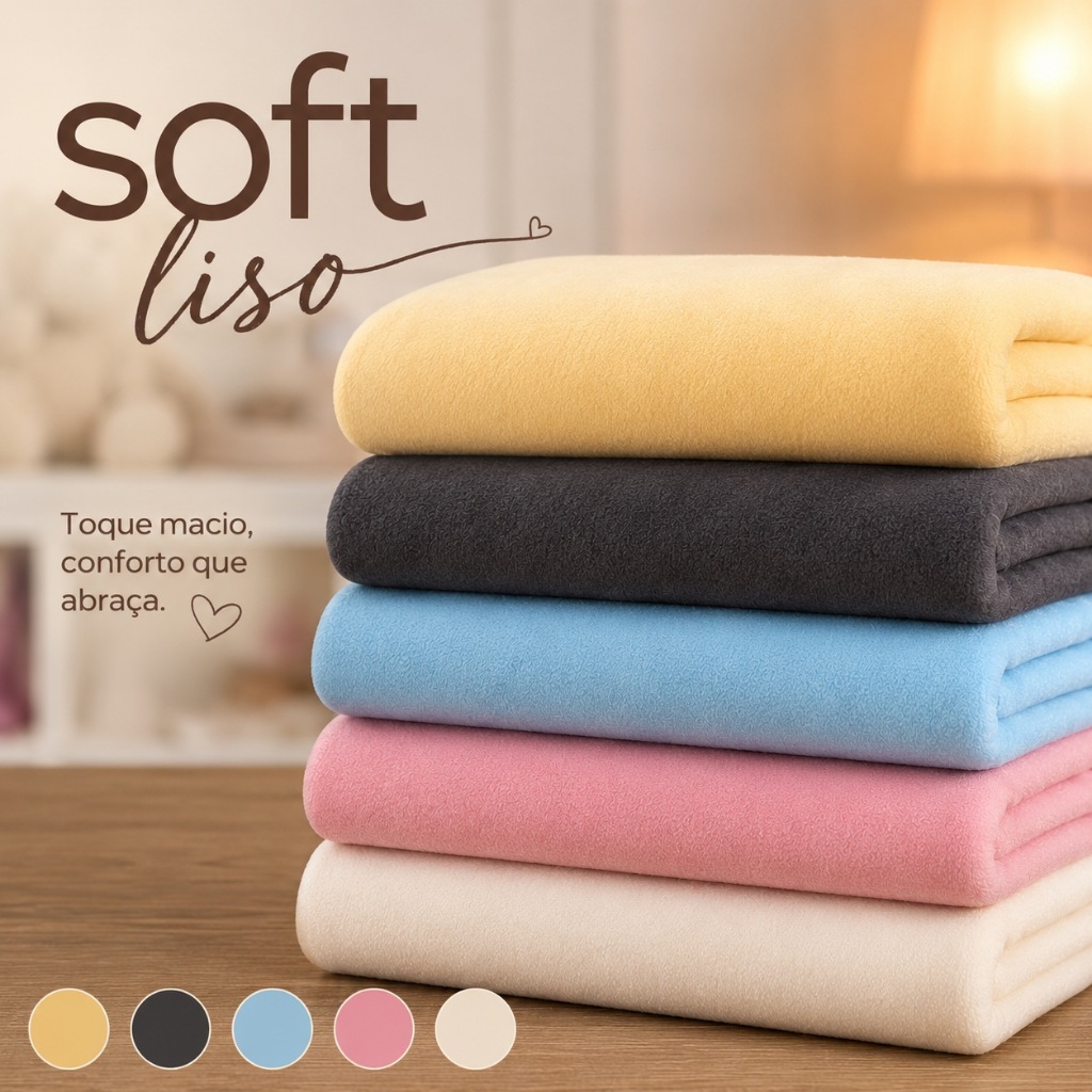 Tecido Soft liso Premium -Venda a partir 1 metro Microsoft ideal para mantas, pijamas, cercadinho de porquinho da índia