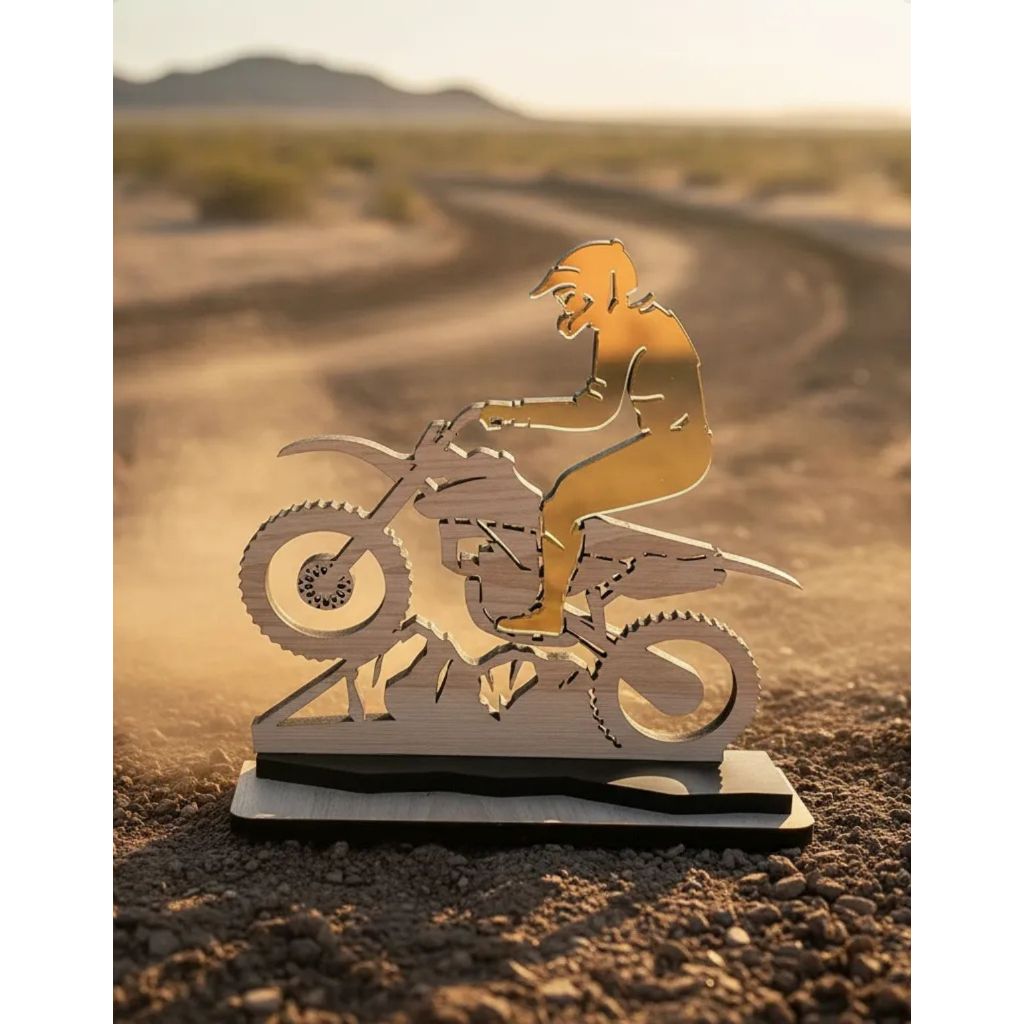 Kit 2 Troféus 16 cm mdf Motocross 1469