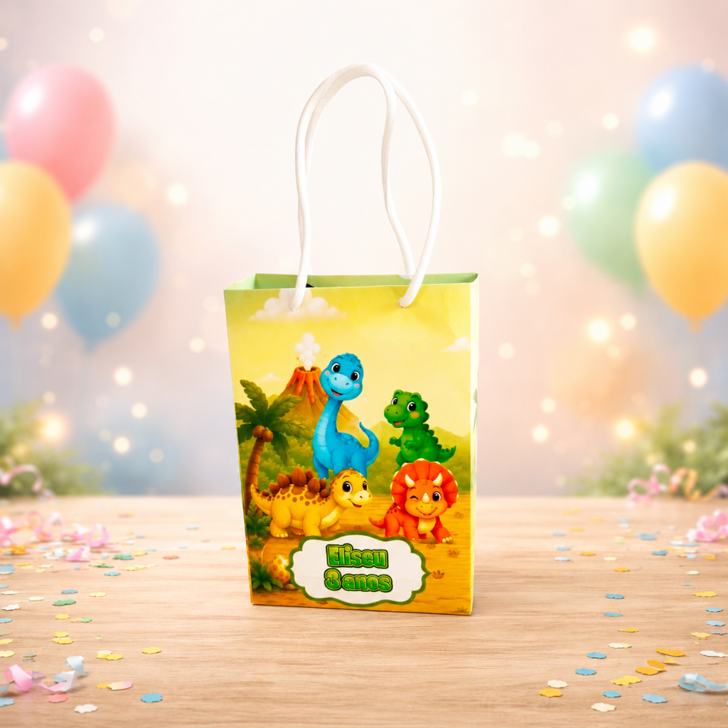 Sacolinha Dinossauro Baby Personalizados /Lembrancinha de Festa /Aniversário