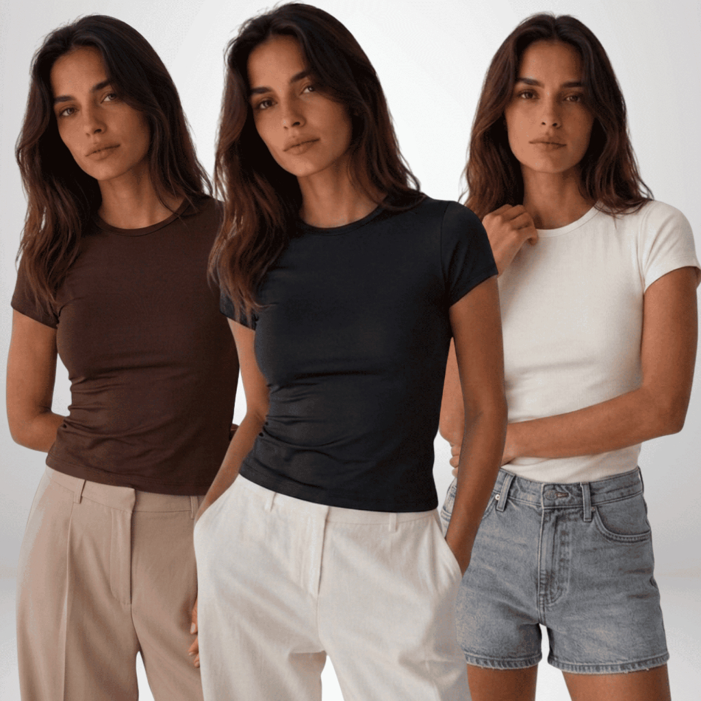 Kit 3 Baby Tees Feminina Suplex Premium Blusa Fit De Compressão Dia a Dia