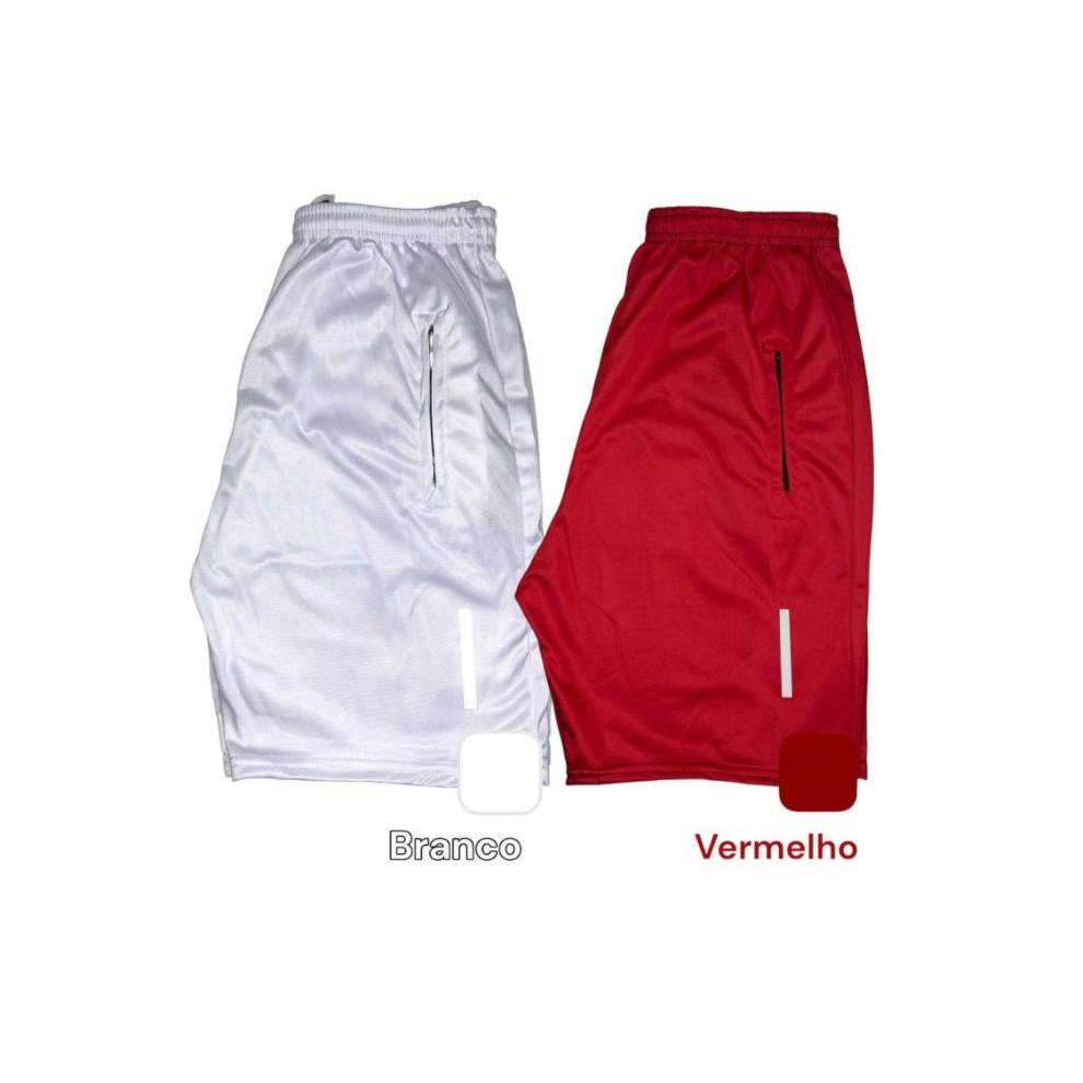 kit /Conjunto 2 Bermuda Short DryFit Refletivo Com Zíper Masculina Casual- Treino- Academia- Esporte