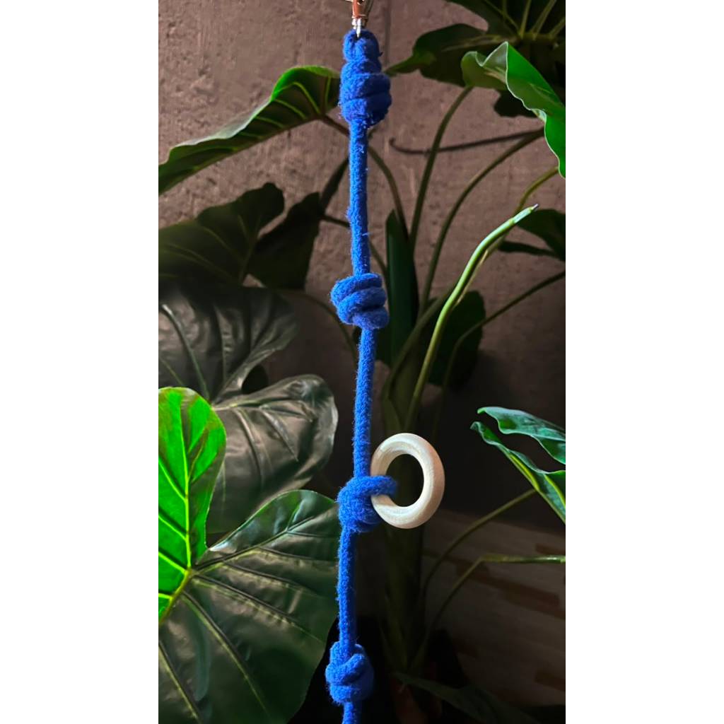 Poleiro em Corda Escalada com Nó e Brinquedo Interativo para Calopsita, Ring Neck, Agapornis e demais Psitacídeo s — imagem 2 de 2