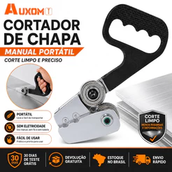 Cortador de Chapa Manual AUXOM Portátil para Metal, Corte Limpo, Cabo Ergonômico, Sem Eletricidade