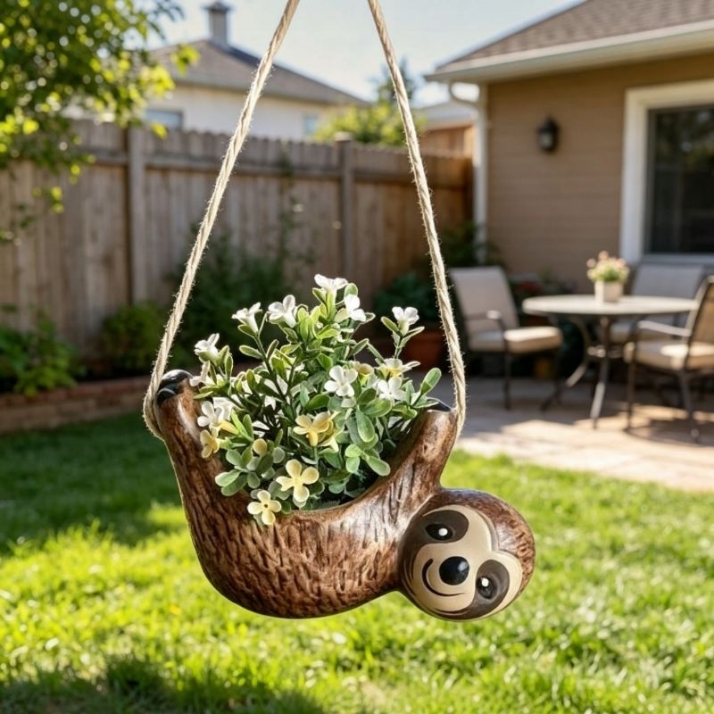 Vaso cachepot Bicho Preguiça  para suculentas decoração jardim(cerâmica) não acompanha flores!