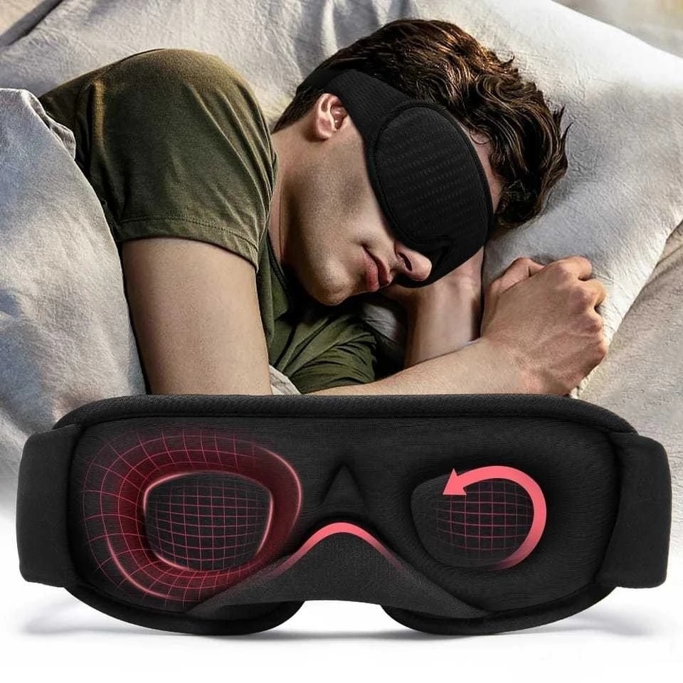 Imagem Máscara de Máscara de Dormir 3D Blackout Tapa Olhos para Dormir Ajustável Confortável Viagem Descanso