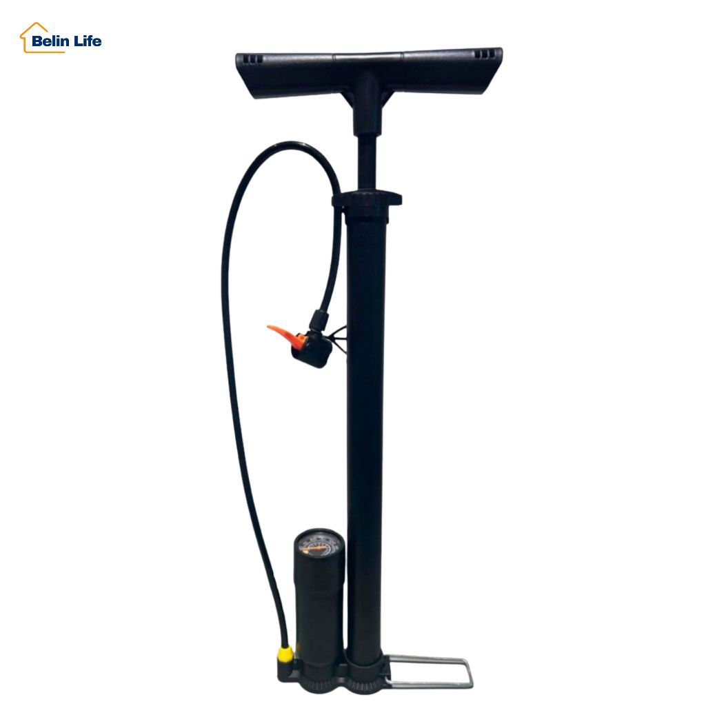 Bomba de Encher Pneu de Bicicleta e Moto Manual Portátil de Ferro Reforçada com Bico para Bola