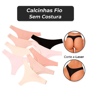 Kit 10/8 Calcinhas Fio Dental Sem Costura Corte Laser