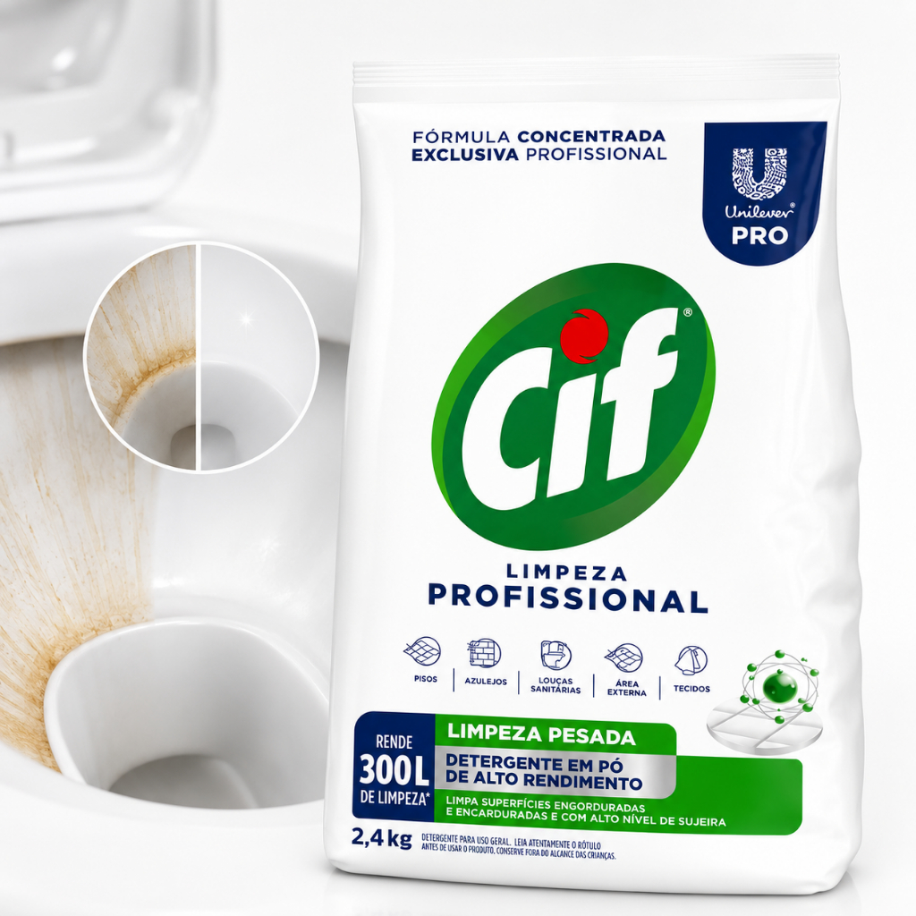 CIF em Pó 2,4kg Limpeza Pesada Banheiro Louças Sanitárias Tira Limo Sabão em Pó CIF Original