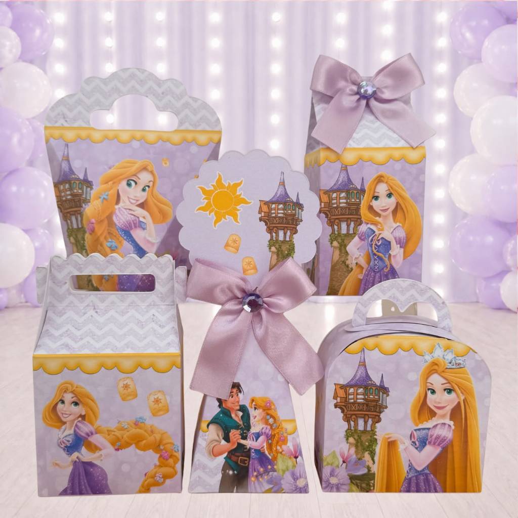 Kit Festa RAPUNZEL ENROLADOS Caixinhas para festa infantis lembrancinha de aniversario personalizado