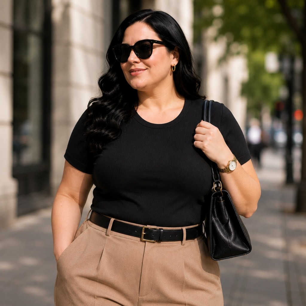 Blusa Feminina Plus Size Ribana Canelada Blusinha Basica Casual Elegante com Elastano 