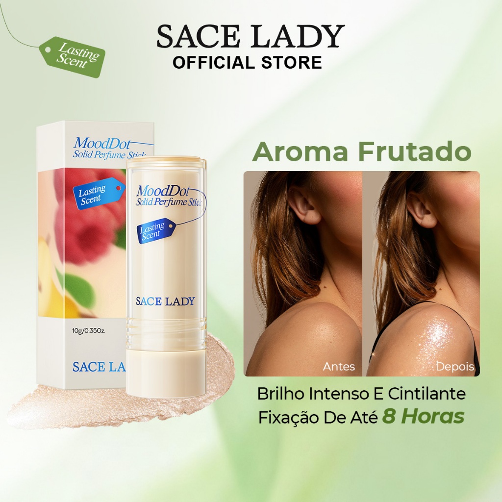 Solid Perfume Stick SACE LADY Cheiro Duradouro Vegano e Tradicional Natural