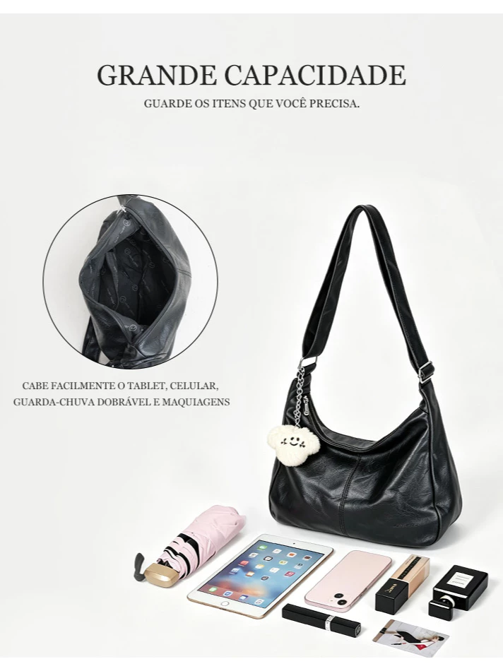 Bolsa Feminina de Ombro Estilo Hobo Grande Capacidade — foto 4