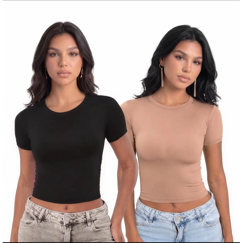 kit 2 blusa feminina baby look feminina blusinha feminina casual