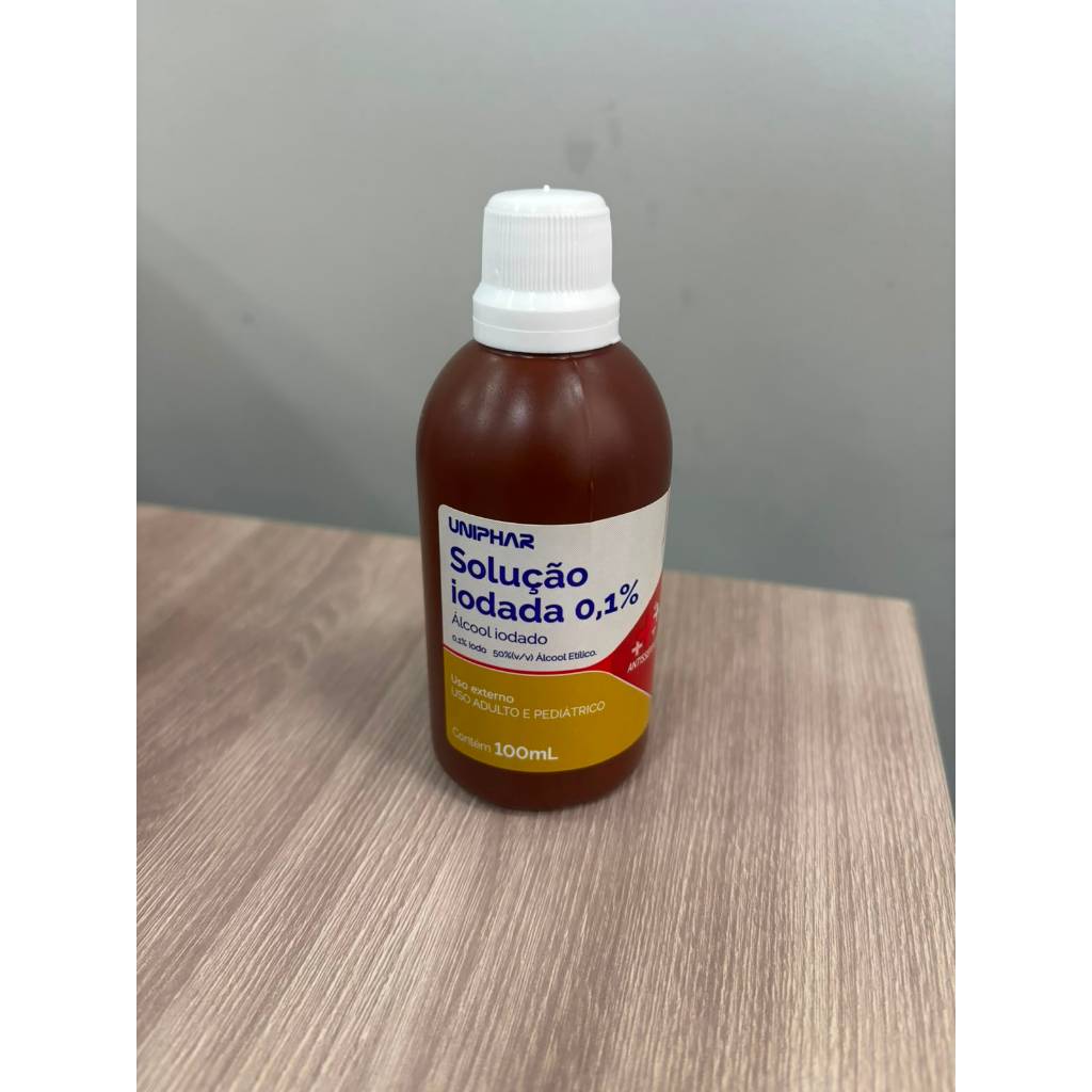 Kit 2 Solução Iodada 0,1% 100ml Uniphar Antisséptico Para Pele Uso Externo — imagem 2 de 2