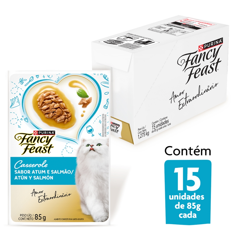 Fancy Feast Casserole Atum e Salmão 85g - 15 unid.