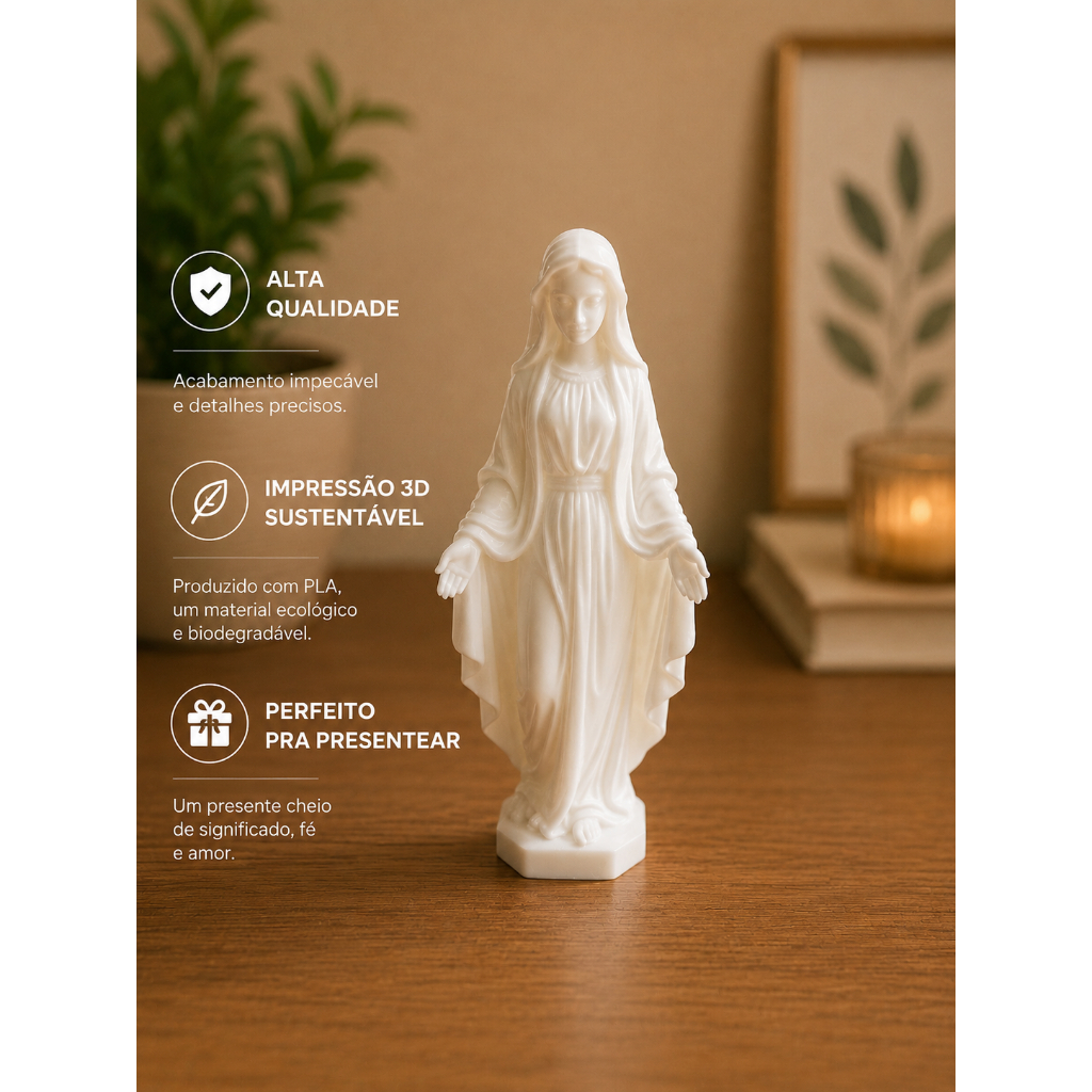 Imagem Nossa Senhora Das Graças 15cms/Decoração Catolica/Nossa Senhora/ Presente Religioso