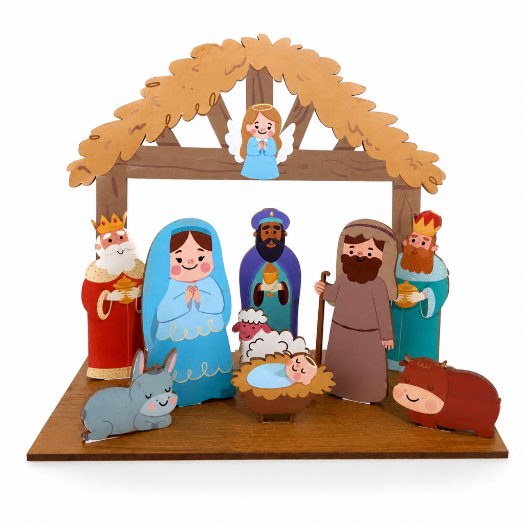 Presépio de Natal 9 peças Adesivado - Decoração