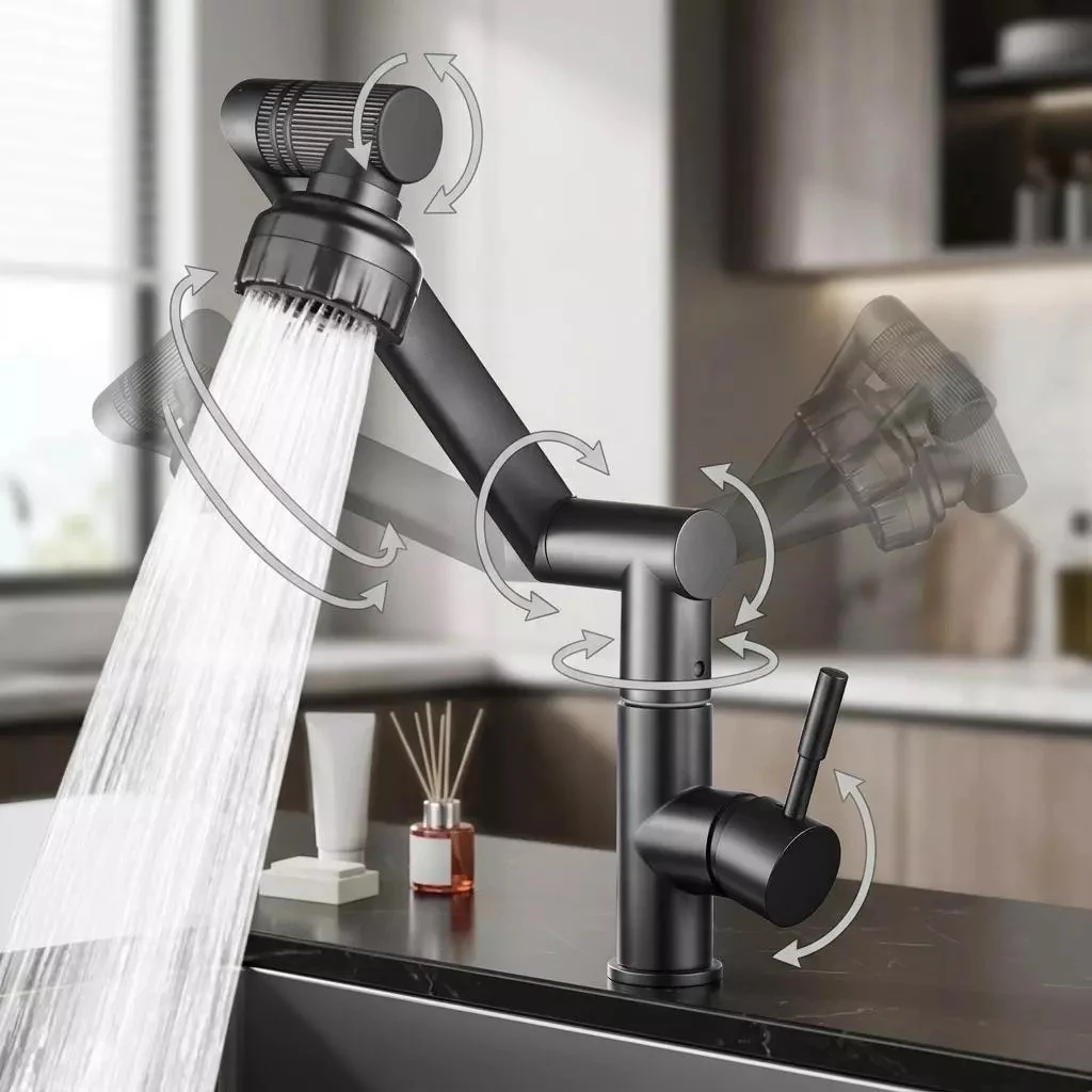 360 ° Torneira Giratória Com Braço Robótico Para Cozinha E Banheiro — imagem 1