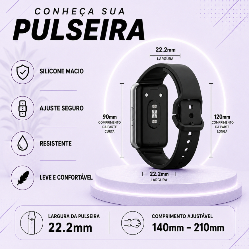 Pulseira de SIlicone para Samsung Galaxy Fit 3 — imagem 2 de 2