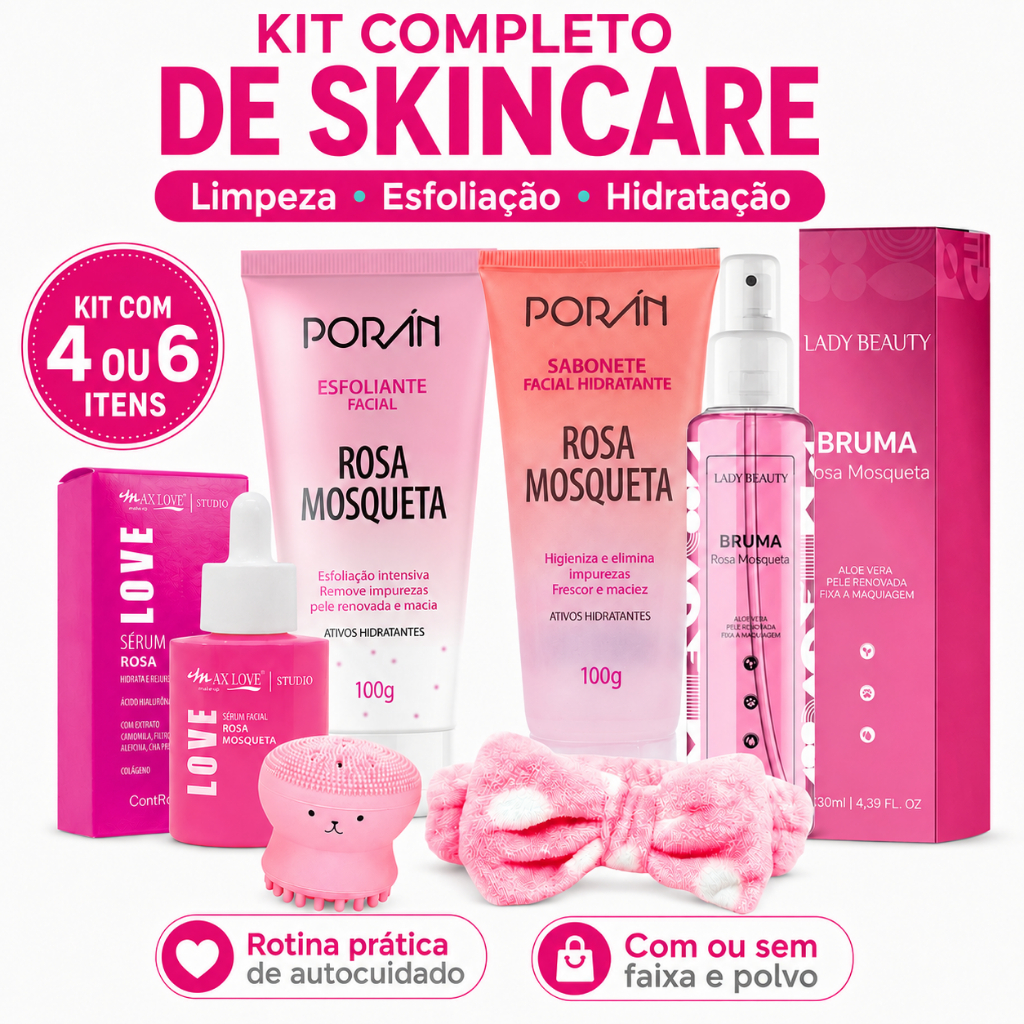 Kit limpeza facial rosa mosqueta completo