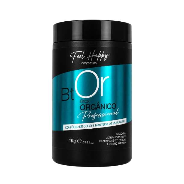 Mascara Capilar Anti Frizz BTox Orgânico Sem Formol 1000gr Feel Happy