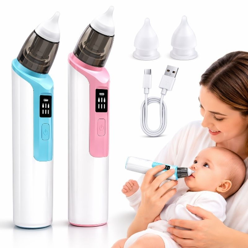 Aspirador Nasal Bebê Recarregável Silicone Macio Limpeza Nasal Infantil Portátil USB