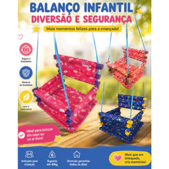 Balanço Infantil De Madeira Forrado Com Corda Suporta 31kg