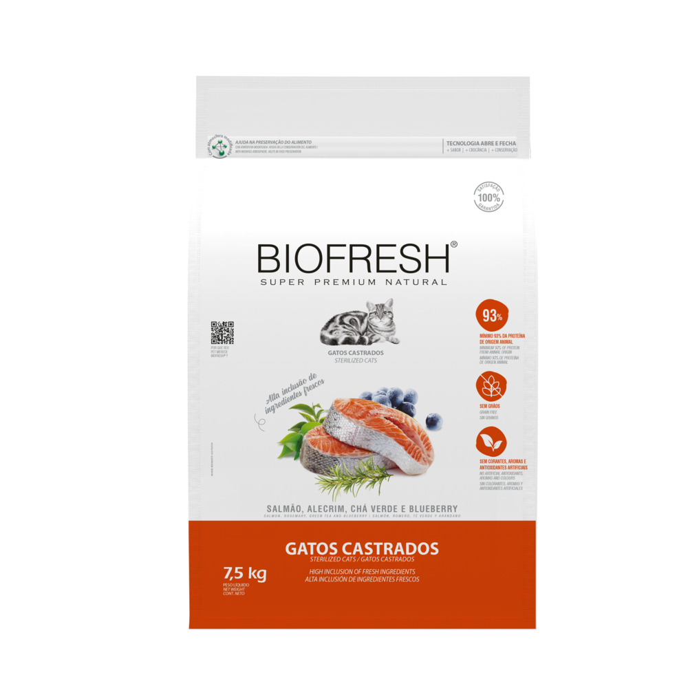 Ração Biofresh Gatos Castrados - 7,5Kg