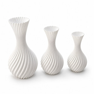 Kit 3 Vasos Decorativos Em Espiral Moderno Sala Cozinha Decoração Ambiente Plástico Resis…