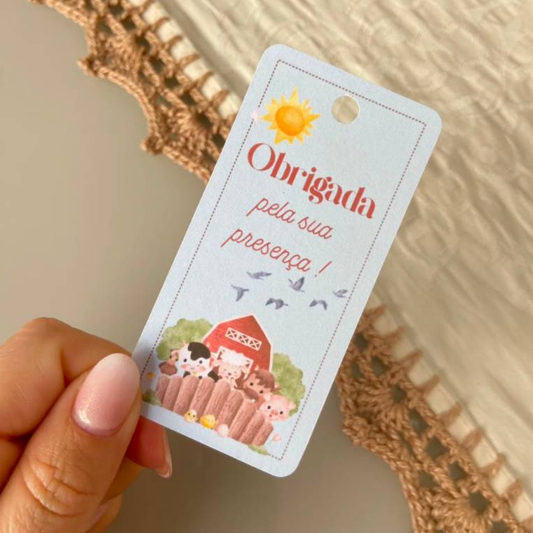 Tag Lembrancinha fazendinha Infantil Personalizada | Cartão Agradecimento Festa Aniversário | Mimo Infantil