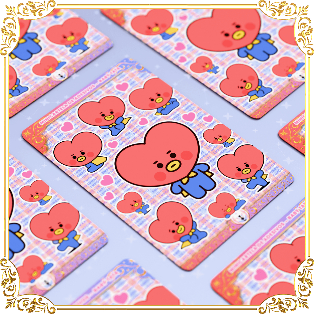 Mini Cartela de Adesivos Baby Tata ✨ – KPOP Fofo Idol Coreano Kawaii Colecionável Decoração Toploader