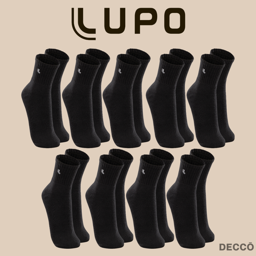 Kit De 9 Pares De Meias Lupo Cano Médio Unissex Em Algodão Tamanho 37 ao 44
