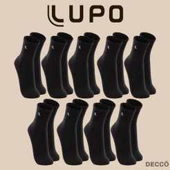 Kit De 9 Pares De Meias Lupo Cano Médio Unissex Em Algodão Tamanho 37 ao 44