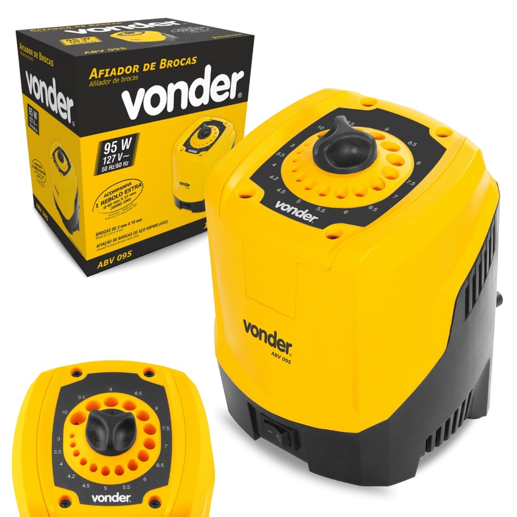 Afiador de Brocas 3mm a 10mm 95W ABV095 para HSS Vonder