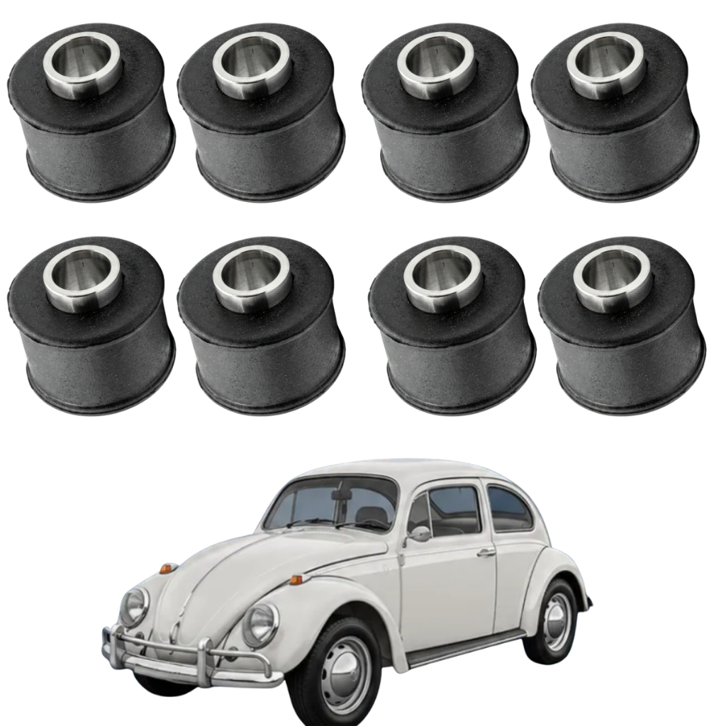 Kit 08 Buchas Borracha Amortecedor Fusca Brasilia Kombi